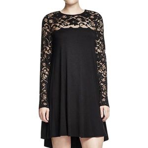 Karen Kane Women's Long Sleeve Lace Yoke Swing Dress XL